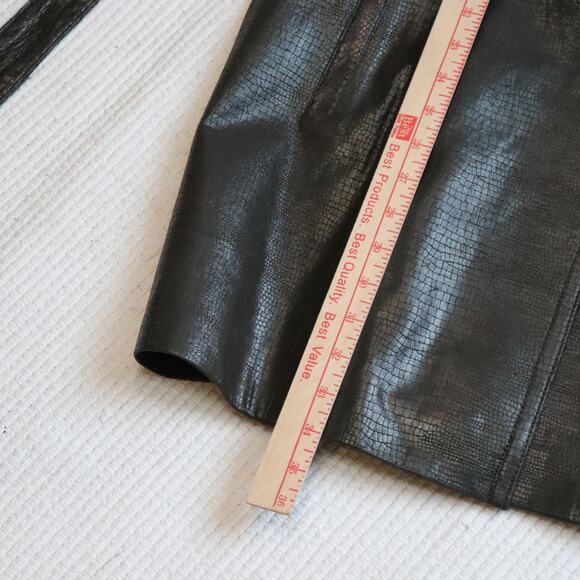 i.e. Genuine Leather Snakeskin Trench Coat w/ Belt Women’s Size L - Picture 4 of 7